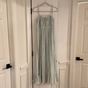 Jessica Simpson Light Blue Floral Maxi Dress with Spaghetti Straps